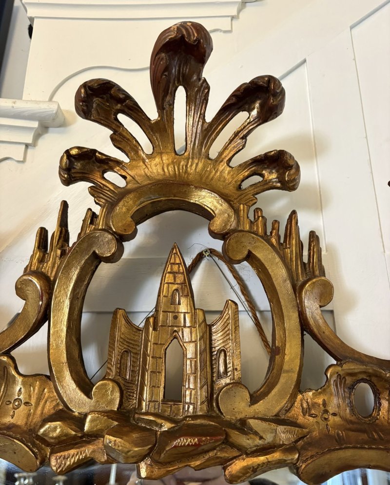 Antique Pair Giltwood Rococo Chinoiserie Wall Mirrors - Image 15